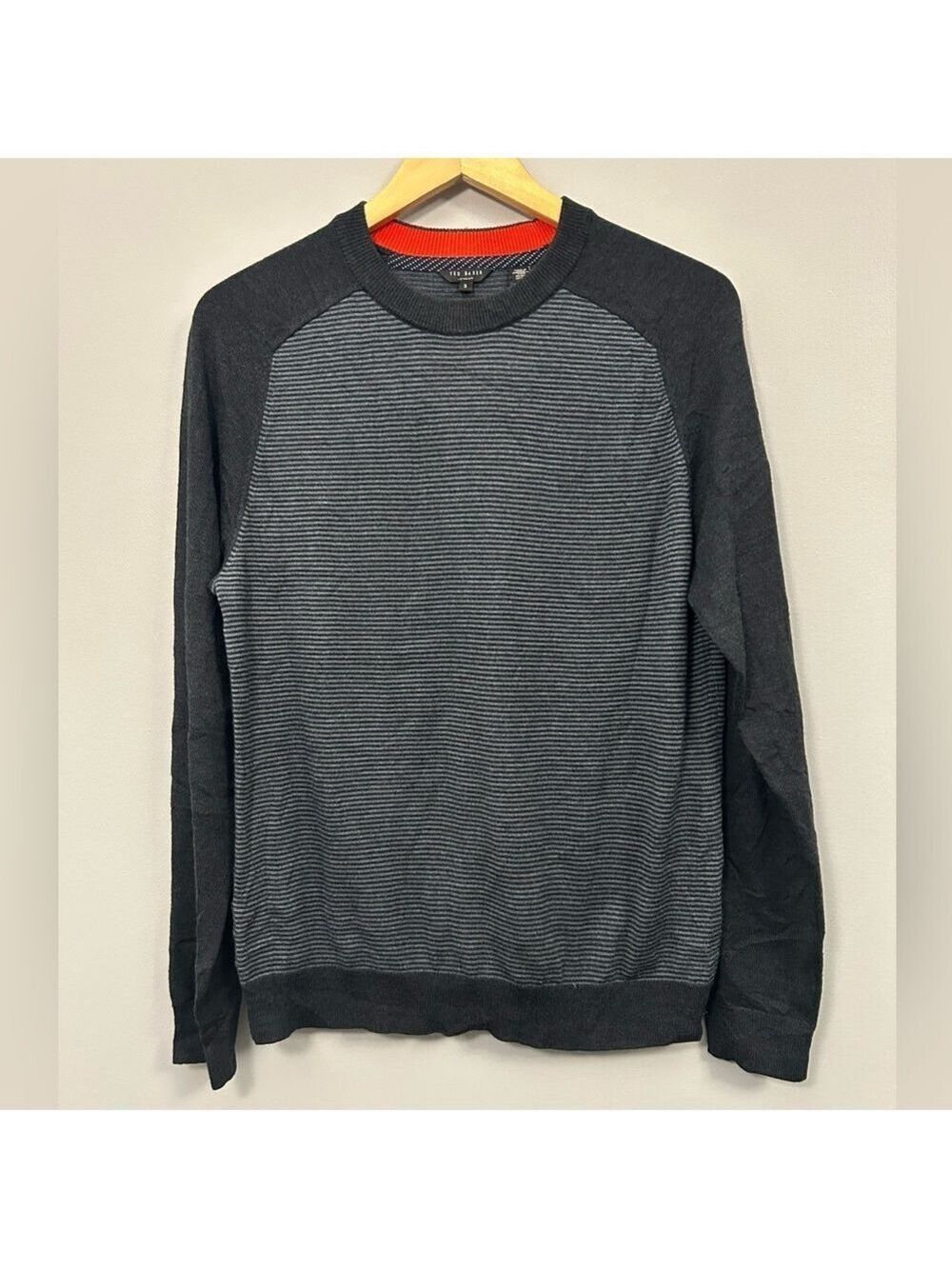 Ted Baker Charcoal and Black Crewneck Sweater